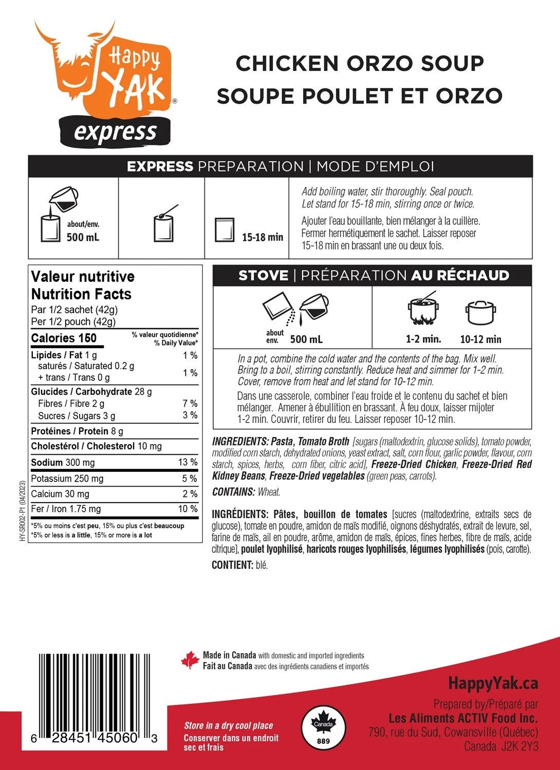 Happy Yak Chicken and Orzo Soup