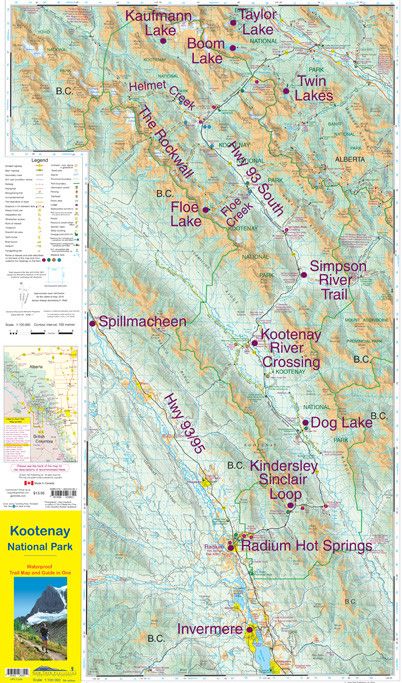 Gemtrek map Kootenay National Park