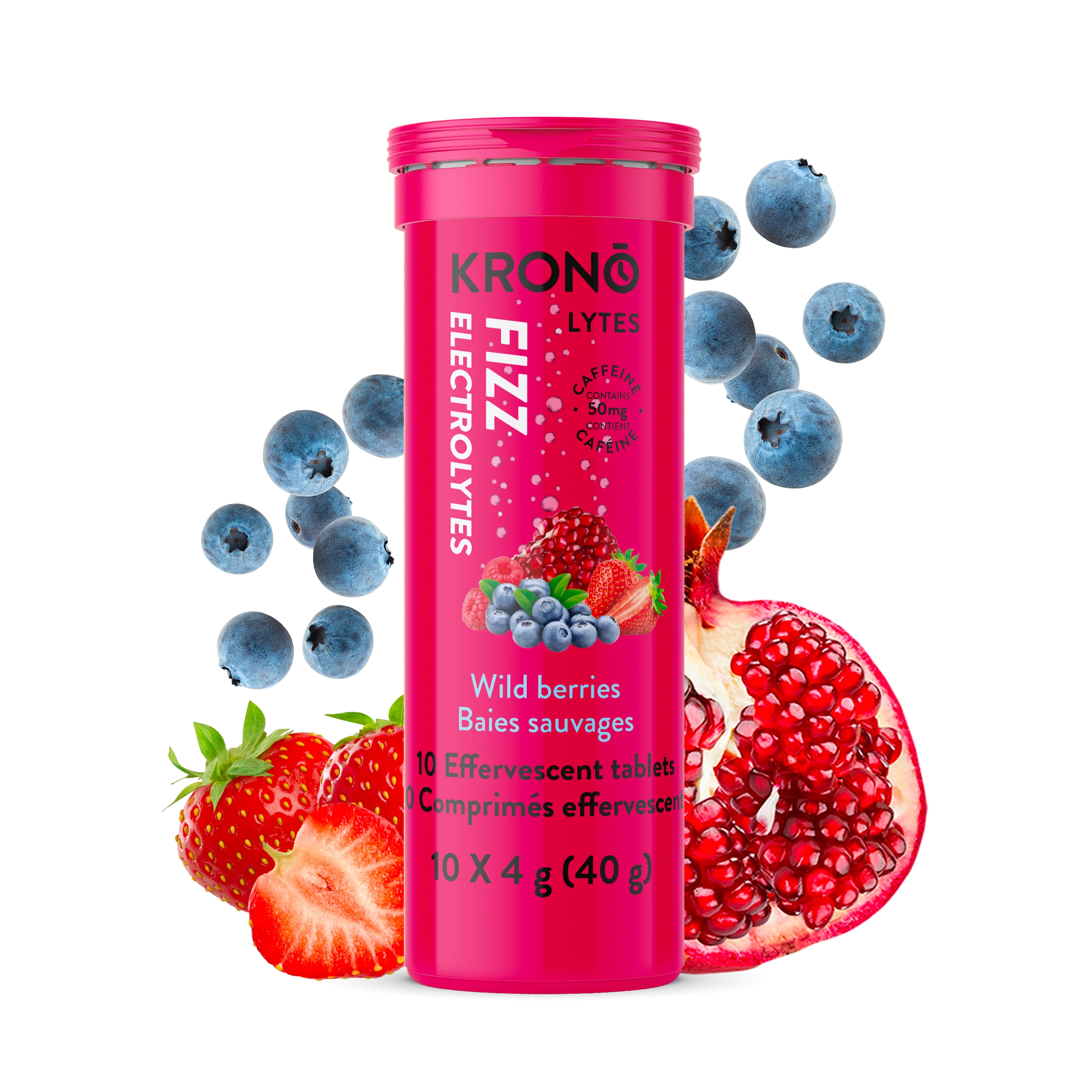 Krono Effervescent Electrolytes Wilberries + Caffeine