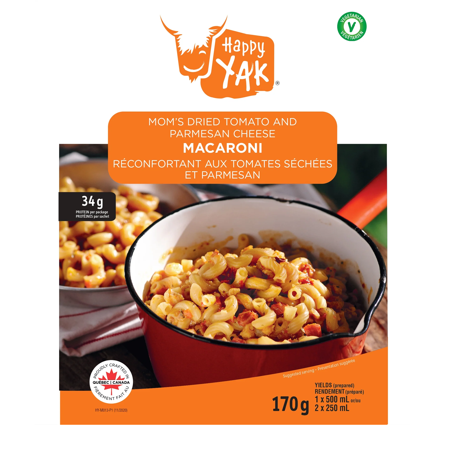 Macaroni tomates séchées et fromage Happy Yak
