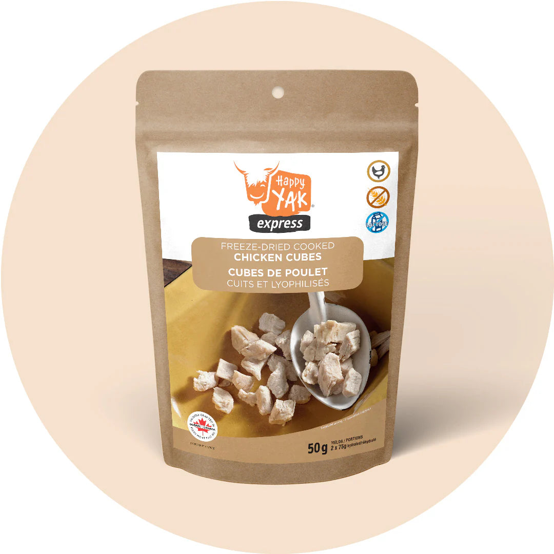 Happy Yak Poulet Cuit Lyophilisé en Cubes (50g)
