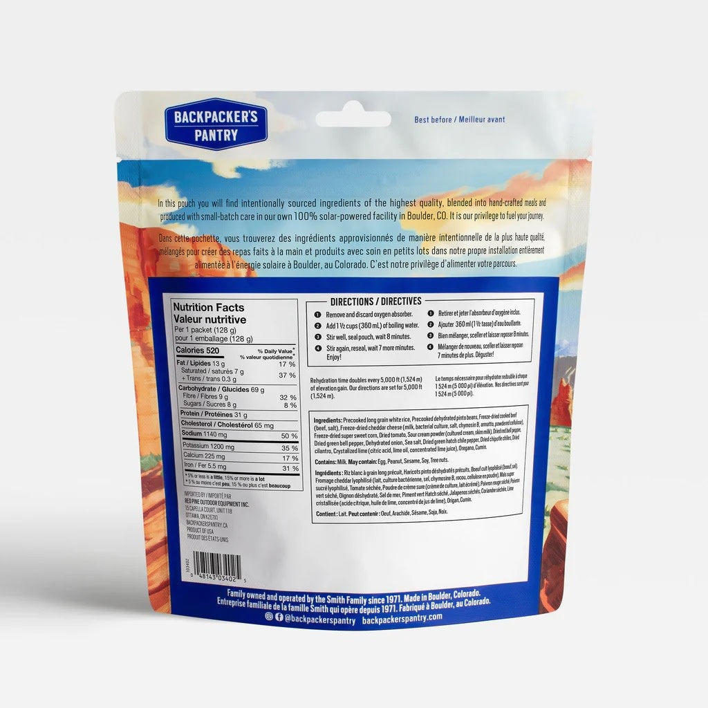 Bol de boeuf et de légumes festif Backpacker's Pantry