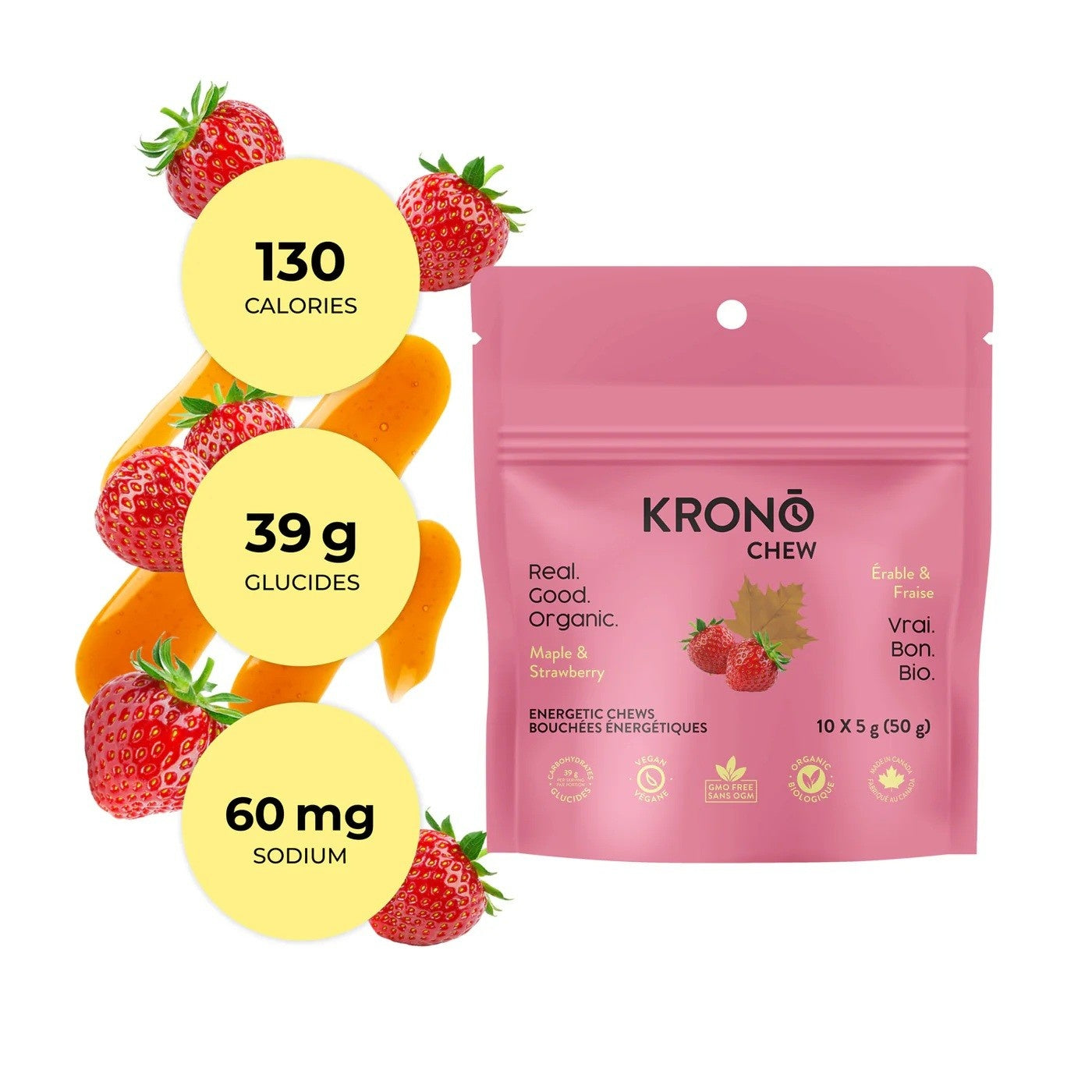 Krono Energetic Chews Maple + Strawberry