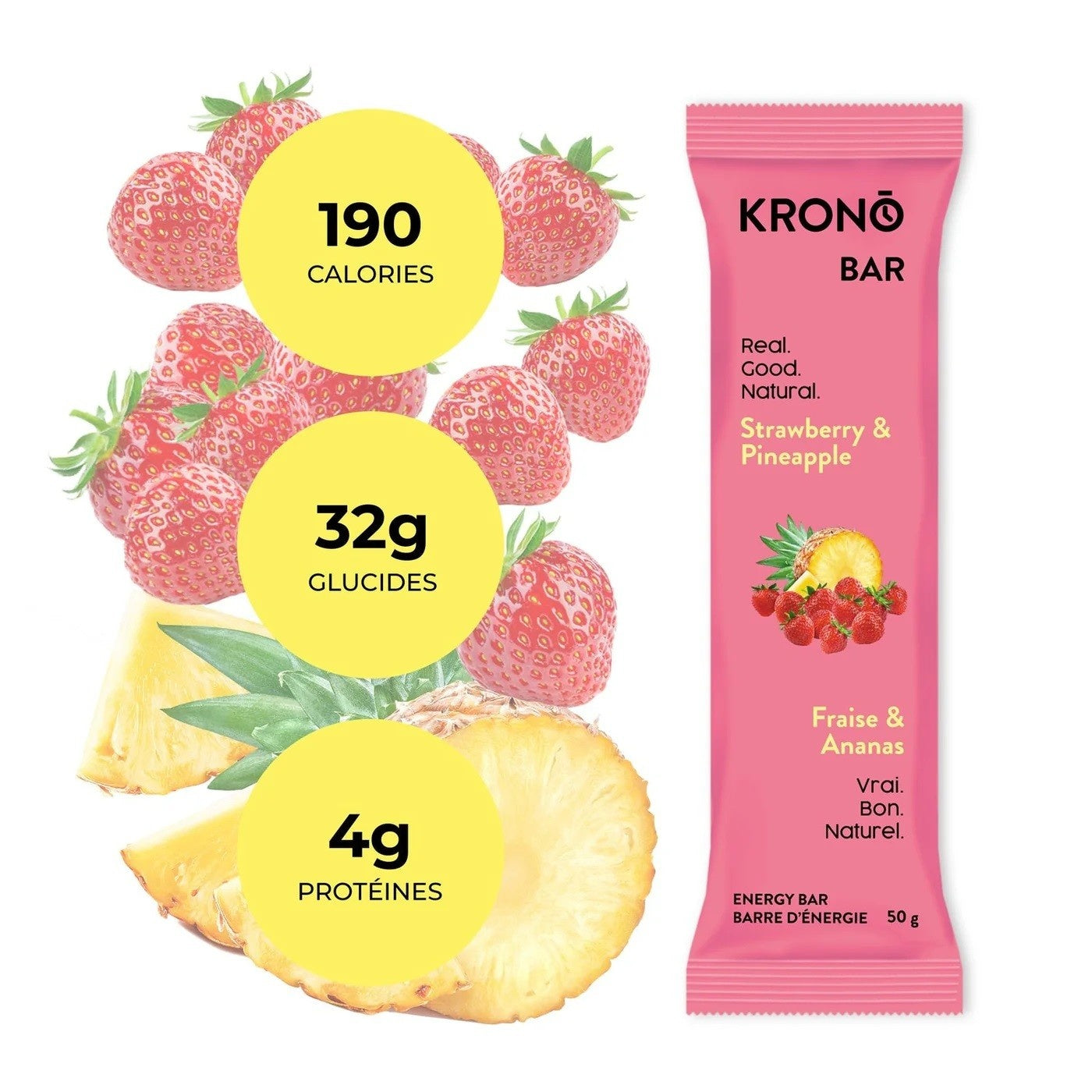 Krono Energy Bar - Strawberry + Pineapple