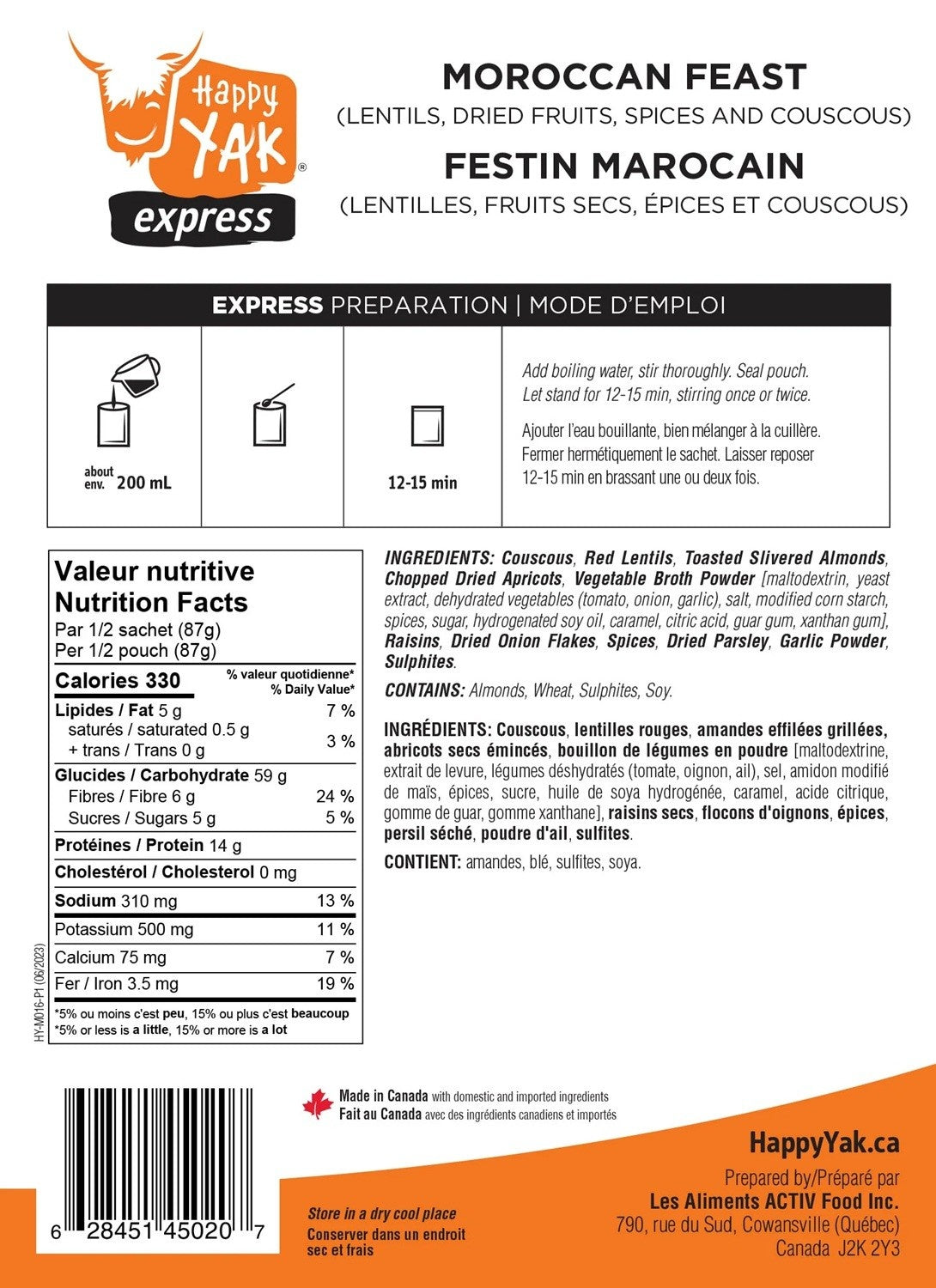 Happy Yak Moroccan Feast